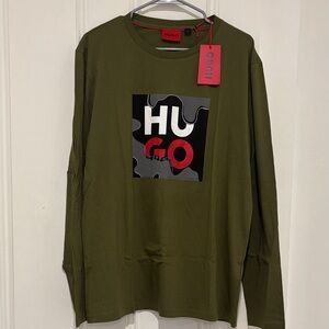 HUGO Olive Long Sleeve Shirt